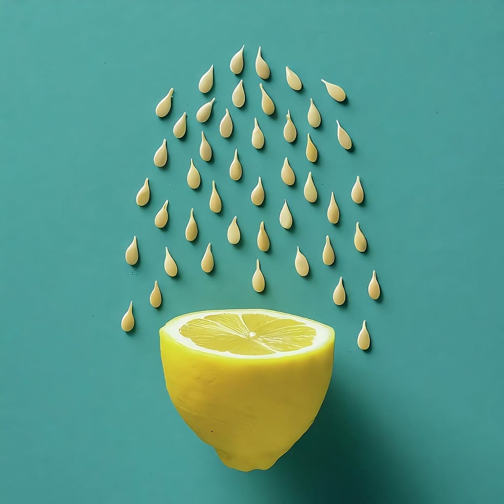 Layflat,Profile,View,Of,Half,A,Lemon,With,Lemon,Seeds